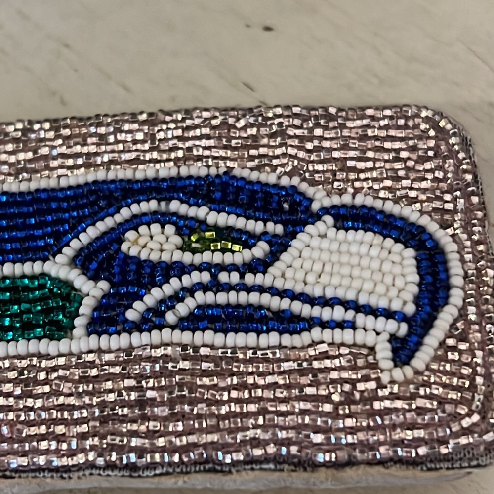 Seattle Seahawks handmade beaded belt buckle